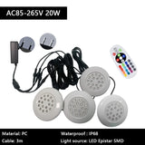 Pool Light with EU/US Plug IP68 Waterproof Small Size White Round 95mm 3/6/10W Underwater RGB Multicolor Swimming Bath Spa Lamp