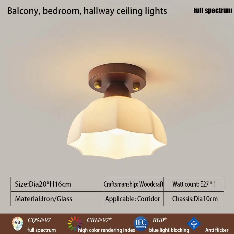 Home Lighting Walnut Copper LED Ceiling Light Corridor Living Room Light Interior Decoration Modern Ceiling Light Fixtures