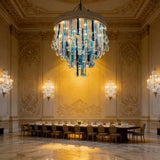 Luxury Crystal Glass Chandelier Modern Dimmable Ceiling Light Luster Hardware Adjustable Height for Villa Staircase