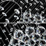 Luxury Long Tassel Crystal Flush Mount Chandelier LED Ceiling Light For Villa Duplex Staircase High Ceiling Living Room Foyer