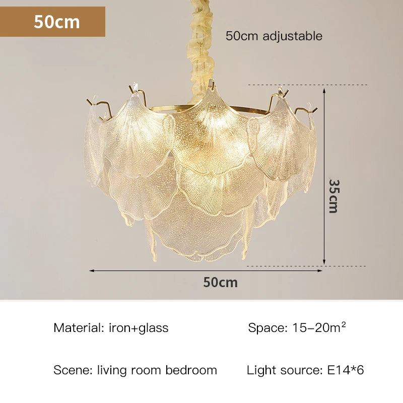 Modern French Style Glass Led Chandelier For Living Room Bedroom Dining Room Kitchen Art Romantic Design Pendant Light Fixtures