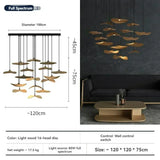 Japanese Wabi Sabi Solid Wood Lamp for Living Dining Room  Villa Duplex Kitchen Island Linear Light 3colors Changeable