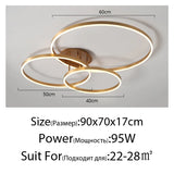 Nordic Creative Led Circle Chandeliers Bedroom Living Dining Room Lighting Chandelier Home Indoor Lamps Golden Brown Glossy Lamp