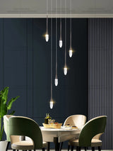 Nordic Minimalist Chandelier Home Decor Living Room Loft Chandelier Interior Lighting Duplex House Villa LED Stair Pendant Light