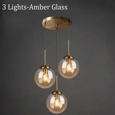 Italian Designer LED Glass Ball Chandelier Ceiling Light for Dining Room Living Room Bedroom - Home Decorative Lighting