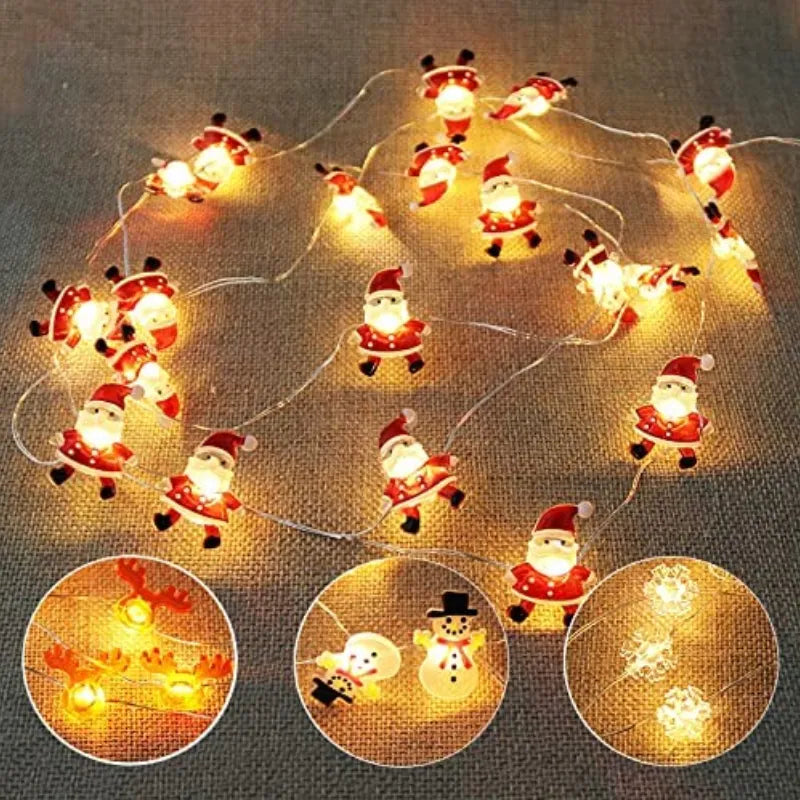 Santa Claus 2M 20LED String Lights Home Christmas Decoration Christmas Tree Ornaments 2022 Navidad Children Gifts New Year 2023