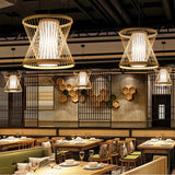 Chinese Bamboo Weaving Bamboo Chandelier Zen Tea Room Hot Pot Restaurant Light Hotel Hotel Balcony Japanese Retro Lantern Lights