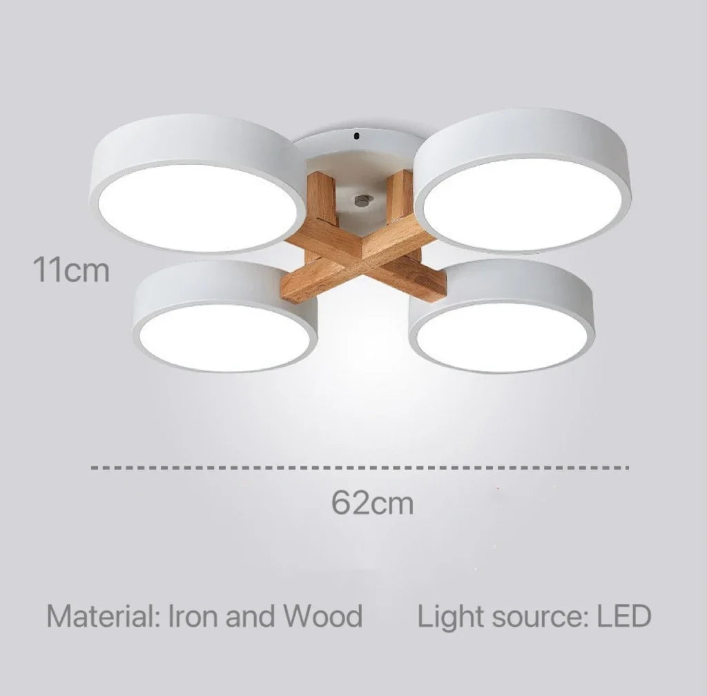 Nordic Modern Macaron Ceiling Lamp Chandelier Bedroom Minimalist Wood Home Decor Living Room Kitchen LED Lighting Fixtures