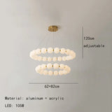 Nordic Modern Minimalist Luxury LED Chandelier Cream Pearl Circle Pendant Light Home Room Decoration for Living Dinning Bar Lamp