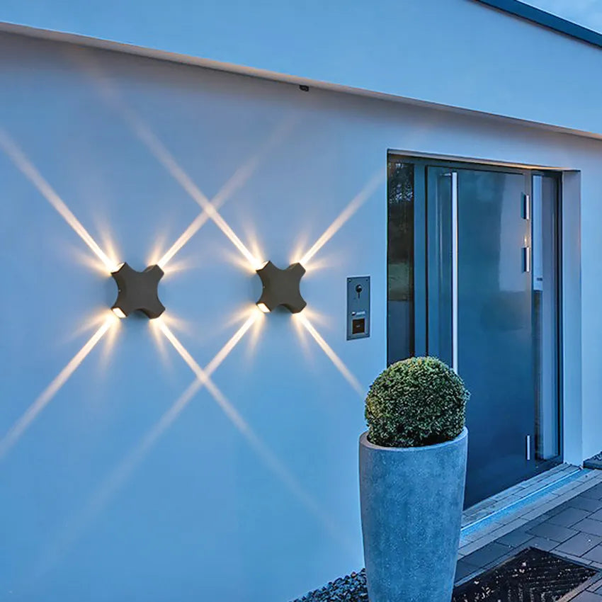 12w Cross Star Light Outdoor Waterproof Wall Lamps LED Front Door Wall Lights Garden Porch Wall Sconce AU68