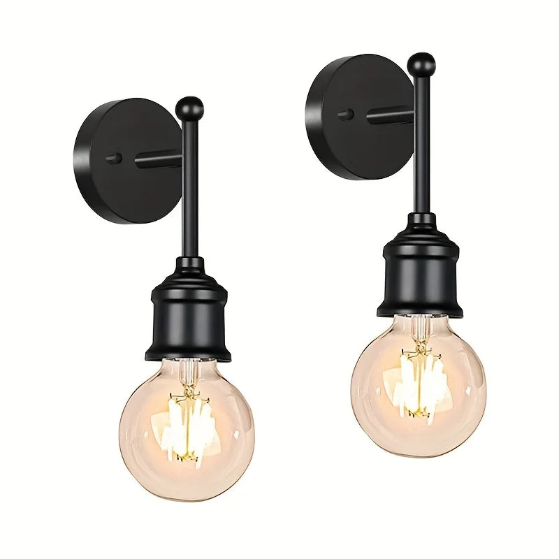 Vanity Light Fixture, Brushed Nickel Wall Sconce Lighting, Modern Bathroom Vanity Wall Lights E26 Base, Vintage Metal Indoor Wal