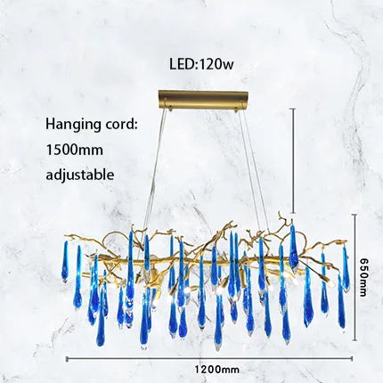 Light Luxury Crystal Chandelier Postmodern Minimalist Living Room Tree Branch Lamp Artistic Dining Room Pendant Lamp