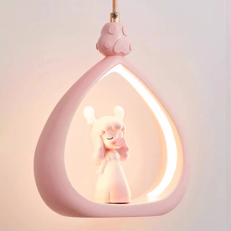 Princess Room Chandelier - Cute Cream Style LED Light for Girls Bedroom
