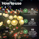 LED solar jellyfish mushroom lamp, used for outdoor courtyard landscape decoration lighting, suitable for lawns, garden terraces