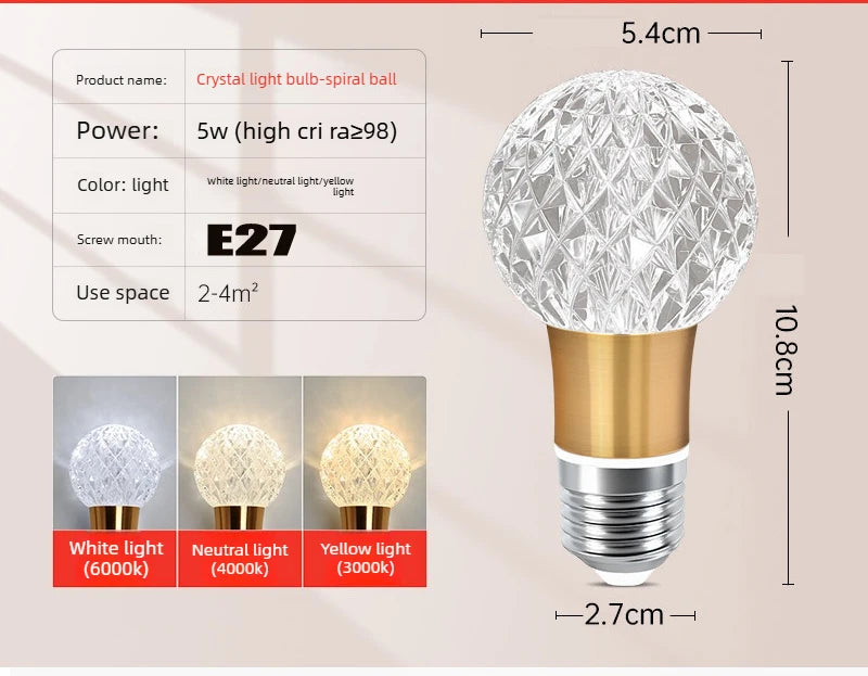Plug-in Diamond-Cut LED Pendant Light - Modern Acrylic Hanging Lamp for Living Room