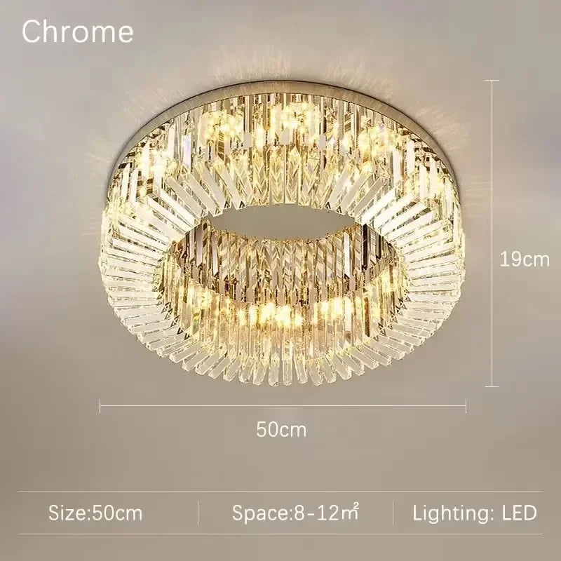 Luxury Crystal Bedroom LED Ceiling Lamp Simple Nordic Restaurant Living Room Kitchen Hotel Chandelier Modern Home Decor Lighting