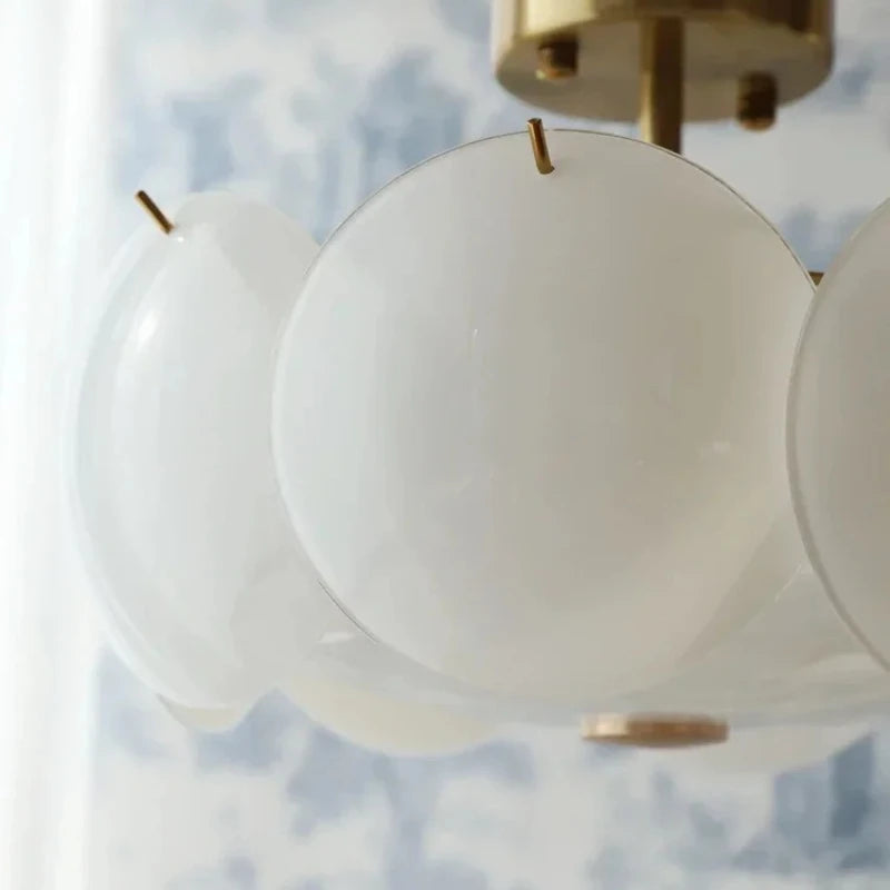 2026 Glass Ceiling Light  Modern Minimalist Cream White Ceiling Chandeliers Living Room Dining Room Bedroom Light Home Decor E14