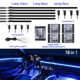Full Color Streamer Car Ambient Lights RGB 64 Color Universal LED Interior Hidden Acrylic Strip Symphony Atmosphere Lamp
