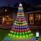 9x3M Outdoor Christmas Waterfall Star String Light - 288 LED Hanging Fairy Lights