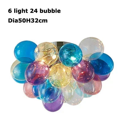 Modern Colorful Glass Ball Chandeliers For Living Bedroom Pendant Lamp Lustres Para Sala De Jantar Hanging