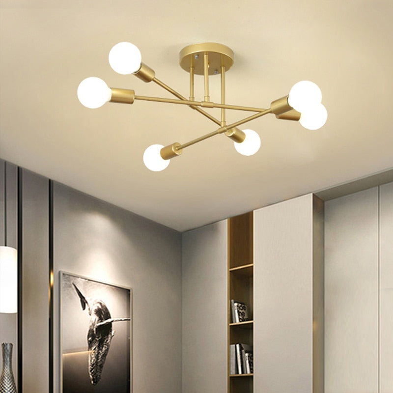 6 Heads LED Modern Ceiling Chandelier Hanging Lamp for Ceiling Dining Living Room Bedroom Hall Home Decor Lndoor Light Fixture