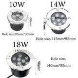 IP67 3W 6W 10W 14W Waterproof LED Underground Light Outdoor Ground Garden Path Floor Buried Yard Spot Landscape AC85-265V DC12V