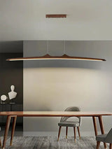 Retro Camur linear Pendant light walnut wood grain long strip lamps Restaurant Hanging Lamp Loft Artistic creativity dining room