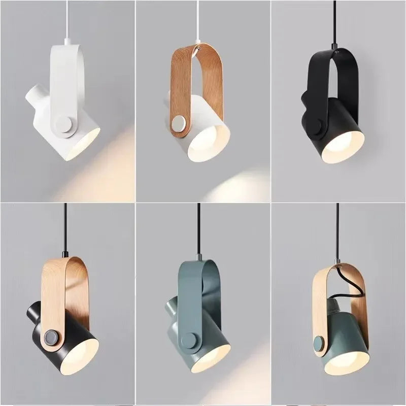 Nordic LED Pendant Light Macaron Iron Hanging Lamp For Bedroom Living Room Study Bedside Dining Room Illumination Fixture Luster's
