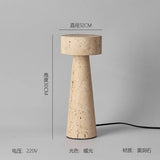 Unique Stone Table Lamp with Japanese Wabi-Sabi Design for Bedroom Living Room and Study Room