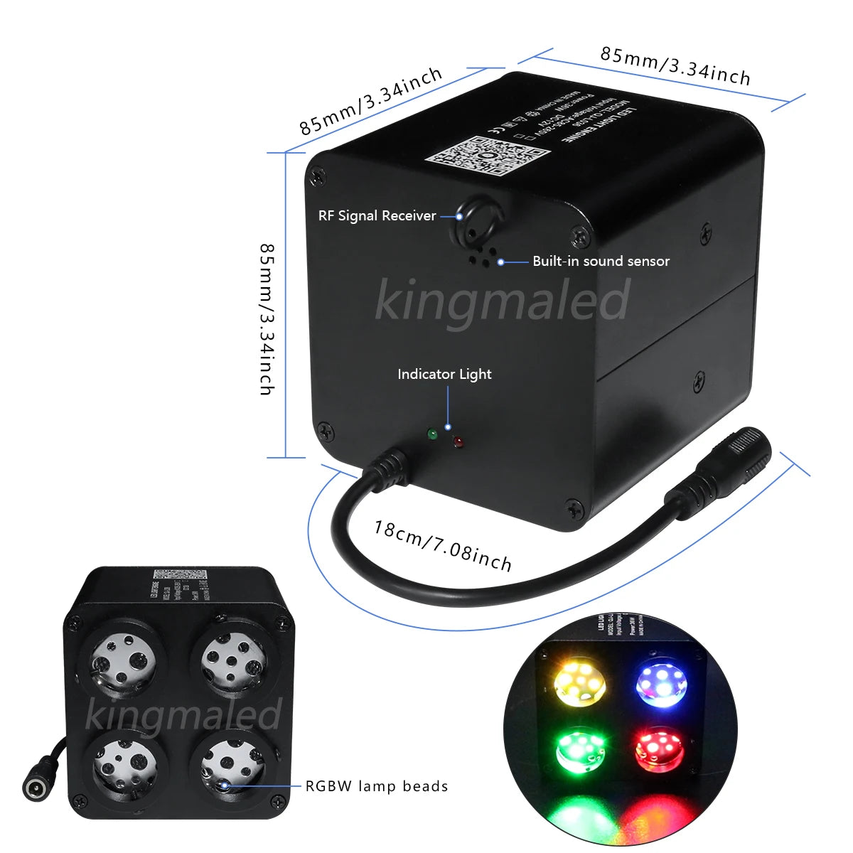 36W 4-Port RGBW Twinkle & Meteor Fiber Optic Kit - High Power Shooting Star Headliner Engine with App Control - Professional Car & Home Star Ceiling