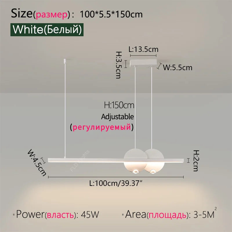 Dining room chandelier Nordic modern lamp dining table bar lamp restaurant lights kitchen lights office company led strip lamps