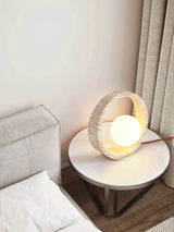 Modern Travertine Floor Lamp Natural Yellow Cave Stone LED Table Lamp Indoor Decor Lighting Bedside Living Room Bedroom Study G9