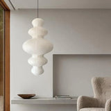 Japanese Rice Paper Pendant Light with E27 Bulb - Modern Sculptural Ceiling Suspension Chandelier & Floor Lamp Fixture for Living Room Art Decor