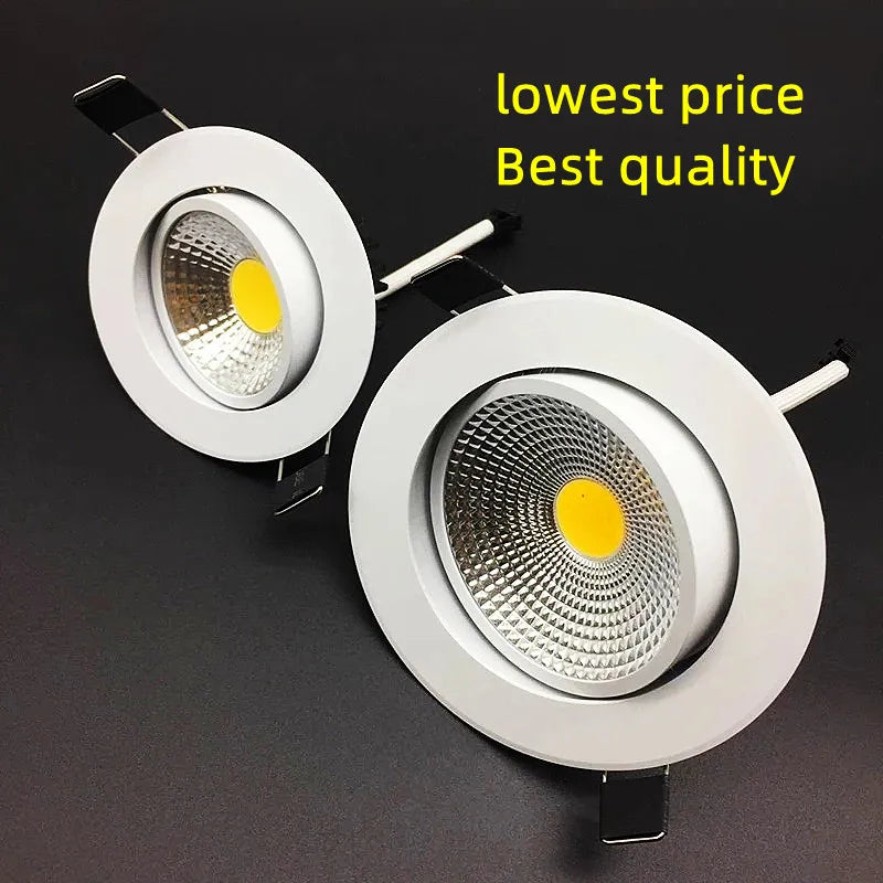 Super Bright AC85~265V Recessed Dimmable LED Downlights COB 5W 7W 9W 12W 15W 20W Ceiling Spot Lights Background Lamp Home Shop Light