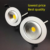Super Bright AC85~265V Recessed Dimmable LED Downlights COB 5W 7W 9W 12W 15W 20W Ceiling Spot Lights Background Lamp Home Shop Light