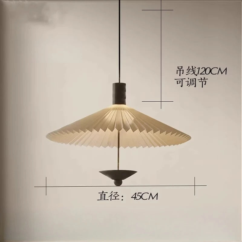 Wabi-Sabi Fabric Hanging Chandelier Light - Simple Cloth Ceiling Pendant Lamp Fixture for Bedroom, Dining Room & Living Area