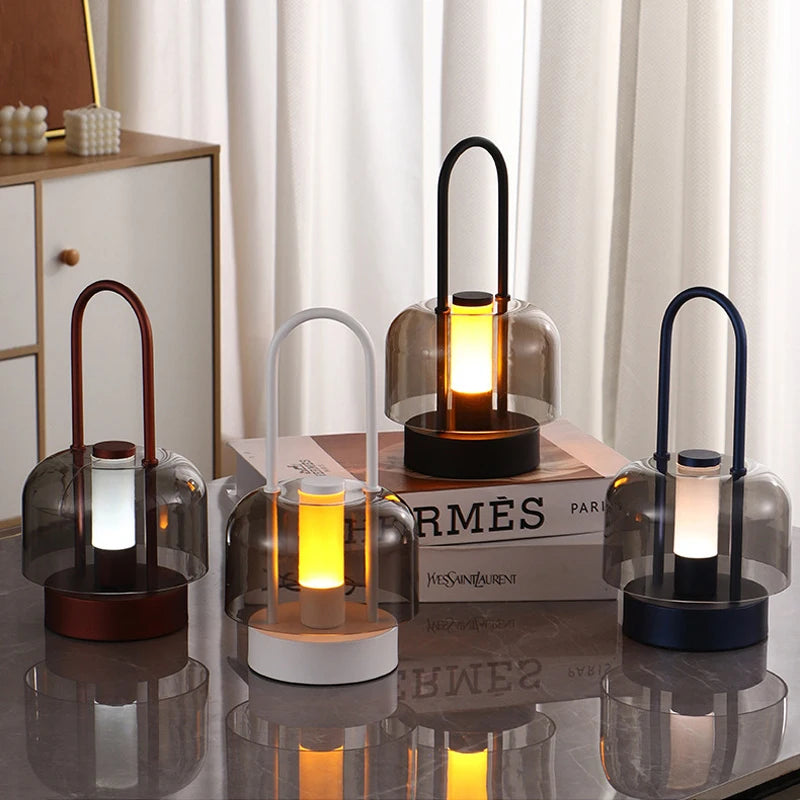 Modern Retro Nordic Desk Lamp - Rechargeable Cordless Indoor Table & Camping Lamp