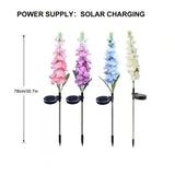 Solar Multicolor Artificial Tall Delphinium Larkspur Stake Lights,Waterproof  Ground Lamp for Outdoor Lawn, Yard, Garden Pathway