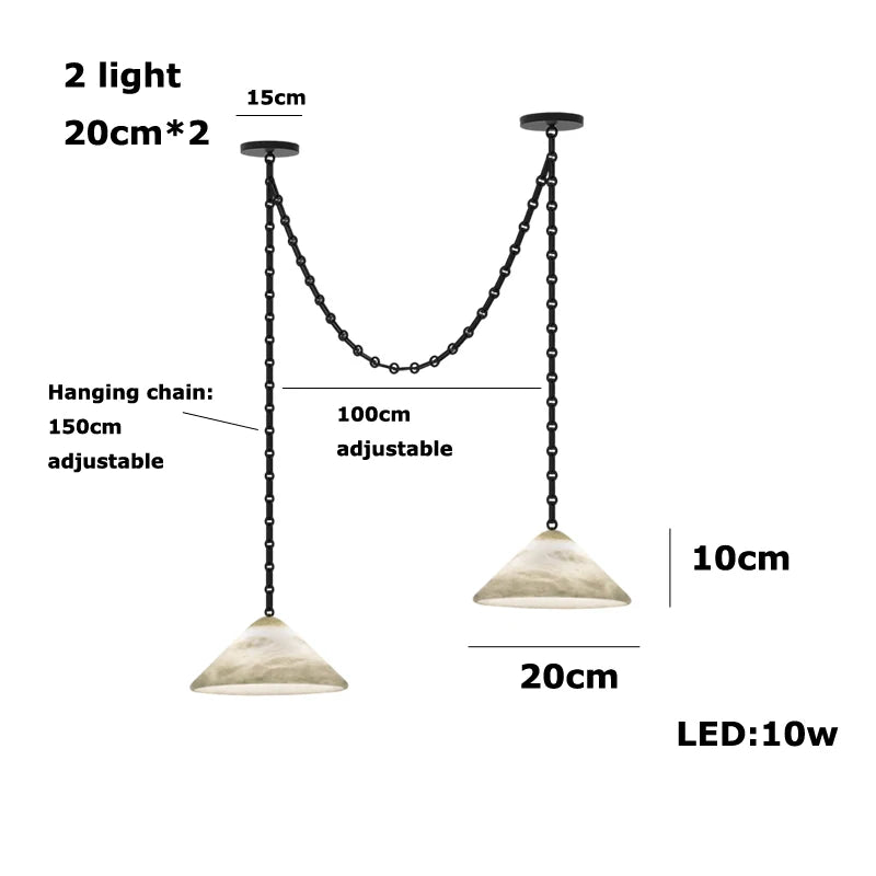 Marble Umbrella Diy Iron Chain Led 2025 Chandelier Alabaster Lustre Suspension Luminaire Lampen For Corridor Entry Way