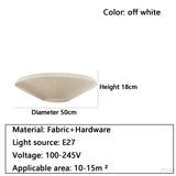 Ceiling light simple round whtie fabric lamp foyer creative flying saucer light Living Room restaurants hotel lobby lighting E27