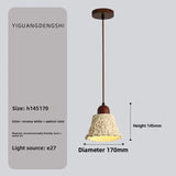 Vintage Walnut Wood Bedside Pendant Light, Style Lamp for Bedroom Ambience, French Retro Mood Lighting for Dining Room & Bedroom