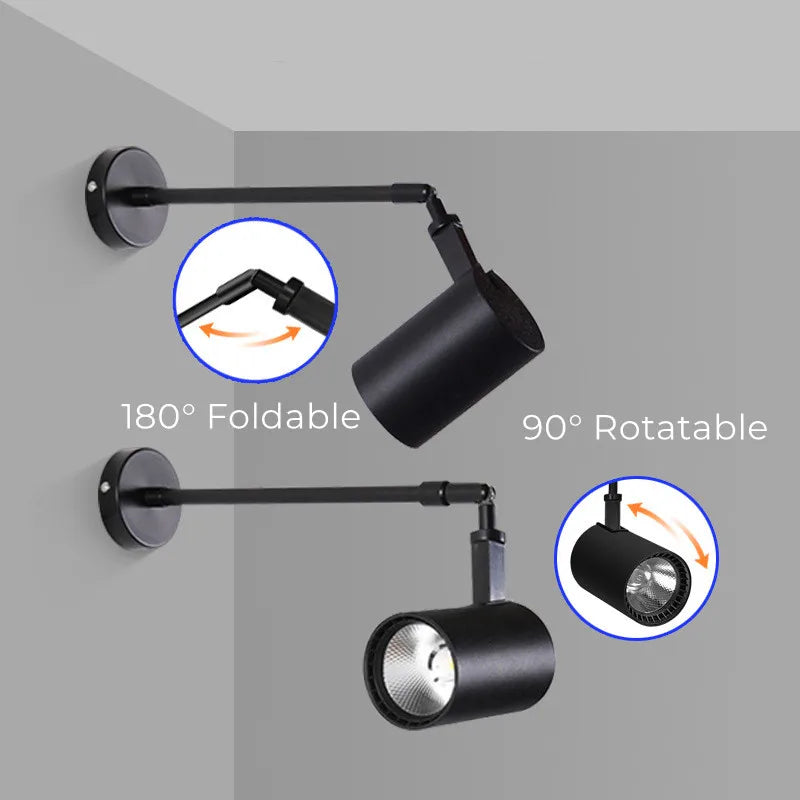 Modern COB Adjustable Ceiling Wall Lamps Aluminium Long Arm Telescopic LED Spotlights Gallery Picture Wall Decor Light Fixture