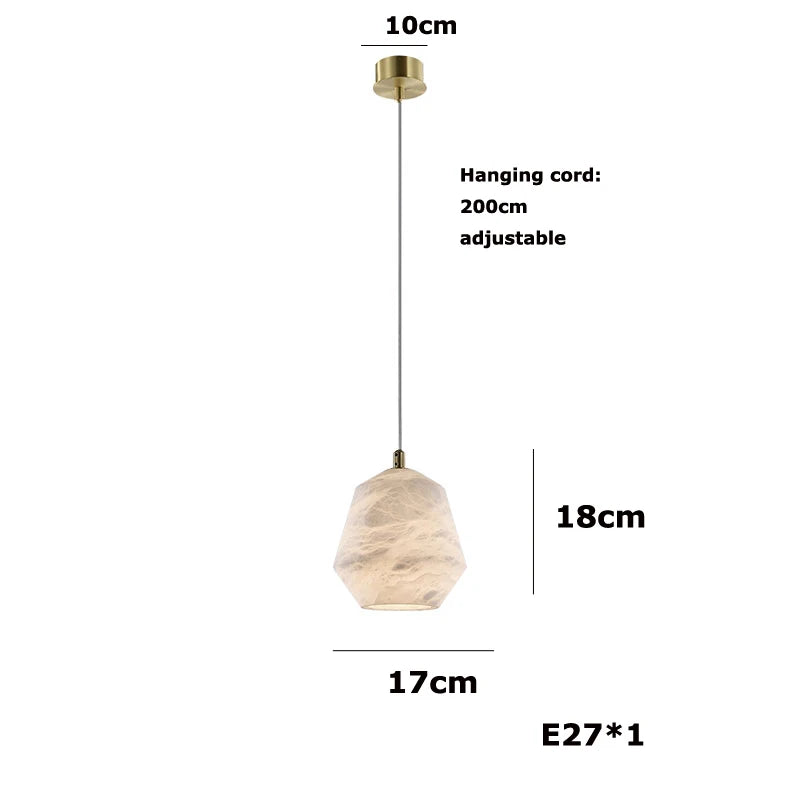 2026 Trendy Marble Joy LED Chandelier - Luxury Alabaster Pendant Light