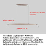 Modern Wooden Linear Pendant Light - Nordic LED Kitchen Island Hanging Lamp