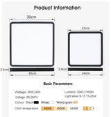 Led Ceiling Lamp Modern Square 2.4cm Ultra Thin 24w 36w Modern Panel Ceiling Lights For Living Room Bedroom Kitchen Indoor Light