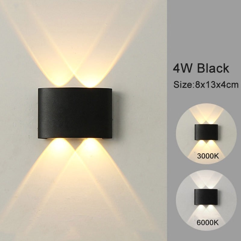 LED Wall Sconces Modern Indoor Outdoor Lamp, White Up Down Wall Mount Lights for Living Room Hallway Bedroom Decor