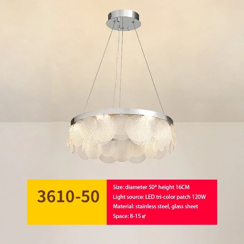 Modern LED Ceiling Lamp Metal Art Glass Chandelier Hanging Lamp Living Room Kitchen Indoor Decoration Ceiling Lustre Fixture