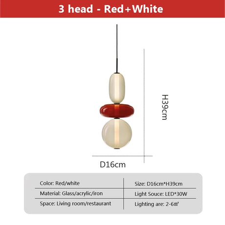 Nordic Creative Designer Art Style Colored Glass LED Pendent Lamp Restaurant Cafe's Exhibition Hall Home Decoration Light Fixture