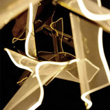 Nordic Lighting Guide LED Chandelier Duplex Rotating Stairs Postmodern Chandelier Creative Restaurant Pendant Light LED