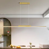 Modern Minimalist LED Pendant Light for Dining Room Adjustable Linear Chandelier in Gold Dimmable Hanging Lamp Fixture for Home